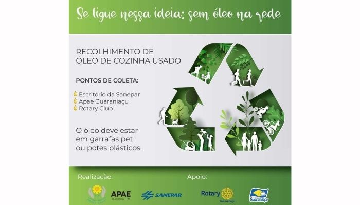 Guaraniaçu - Administração municipal apoia campanha de coleta do óleo de cozinha usado